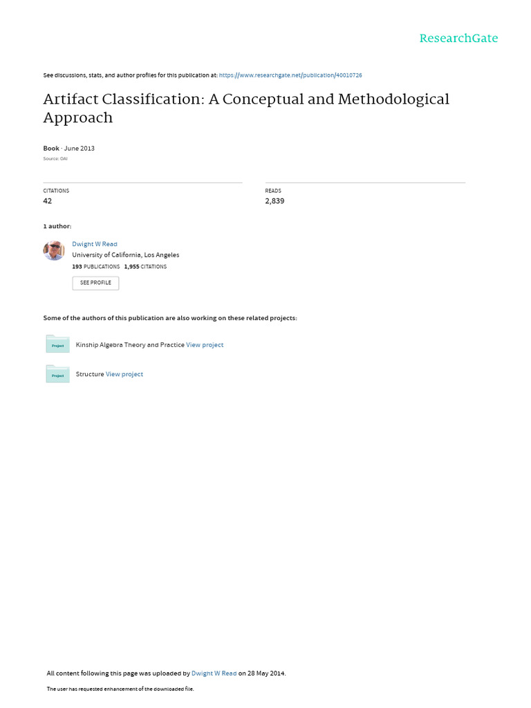 Artifact Clasification | PDF | Artifact (Archaeology) | Cluster Analysis