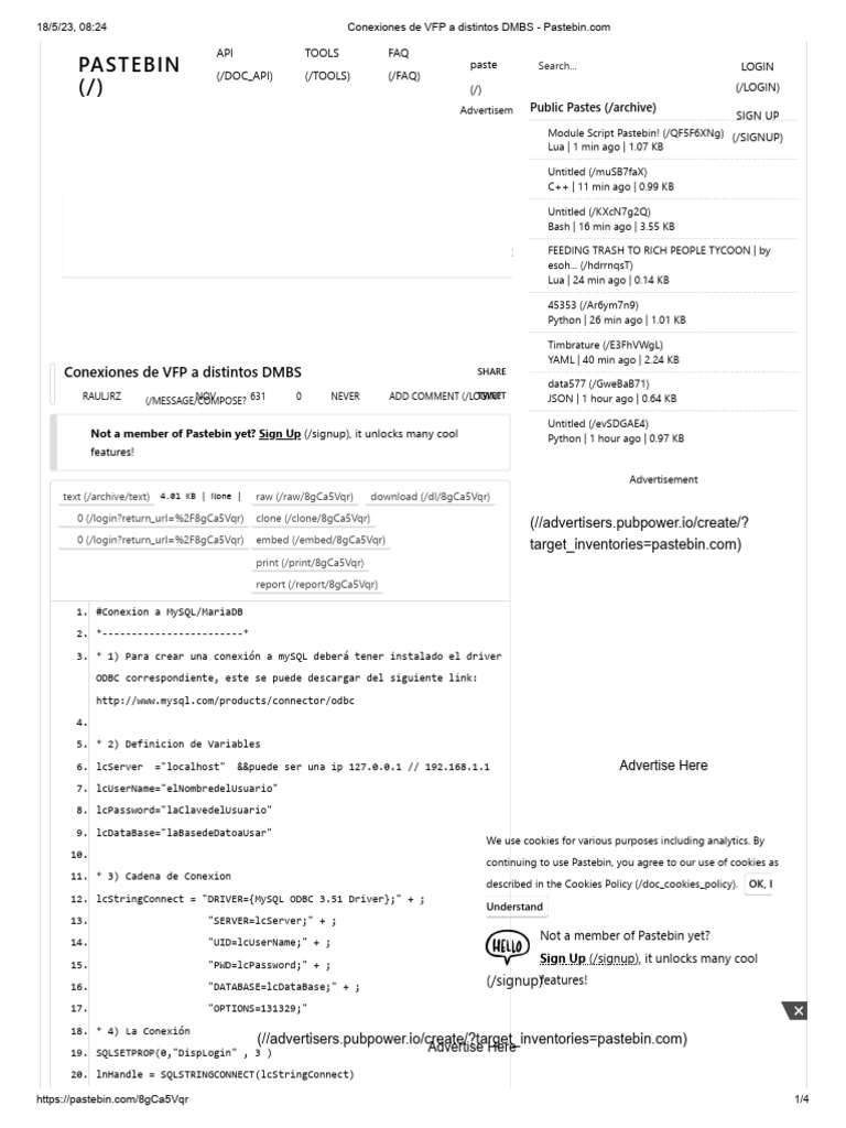 Conexiones de VFP A Distintos DMBS | PDF | Data Management | Computing