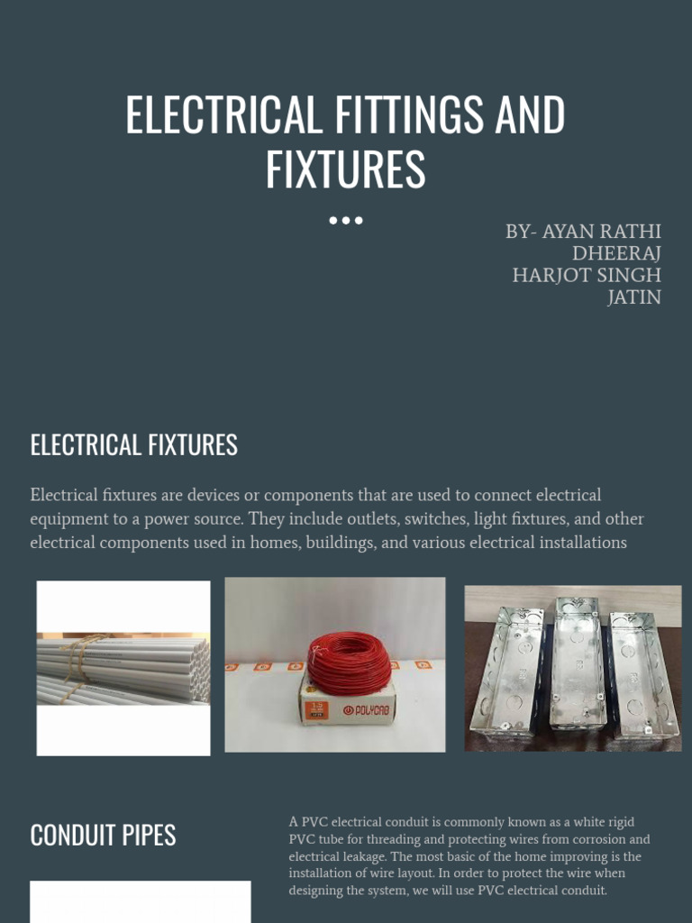 Electrical Fittings and Fixtures | PDF | Pipe (Fluid Conveyance ...