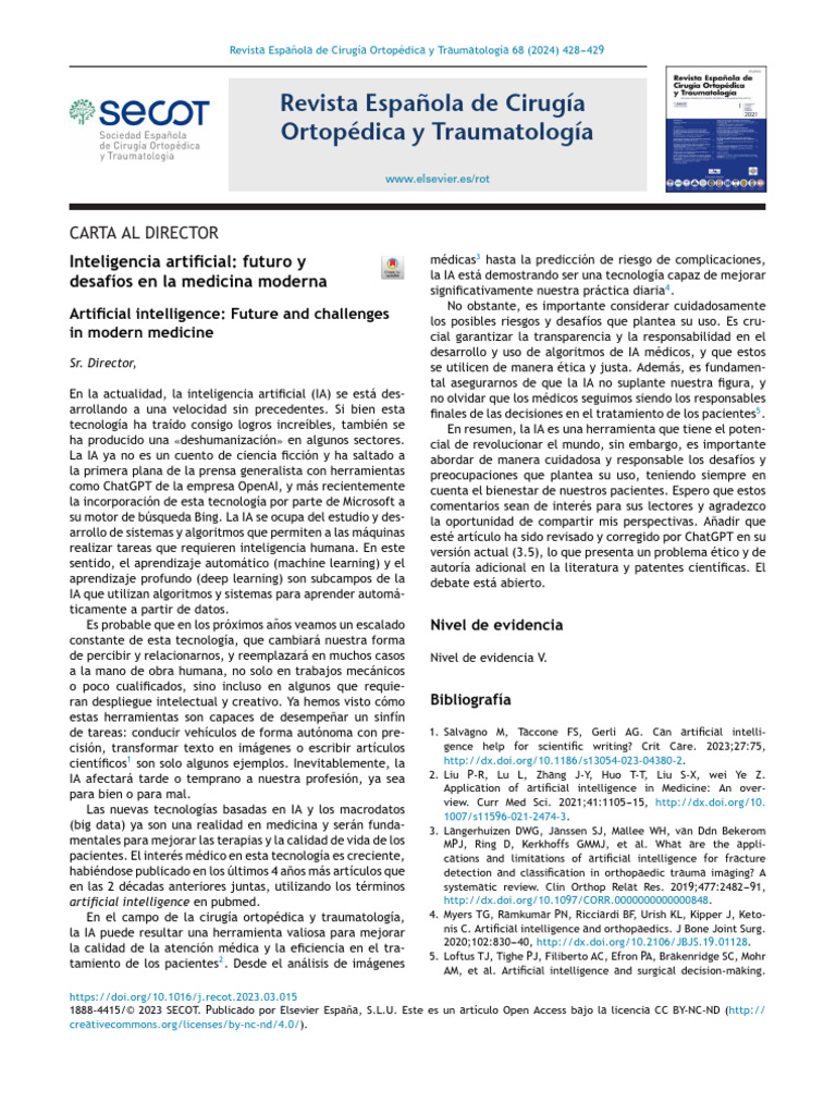 Inteligencia artificial- futuro y desafíos en la medicina moderna | PDF ...