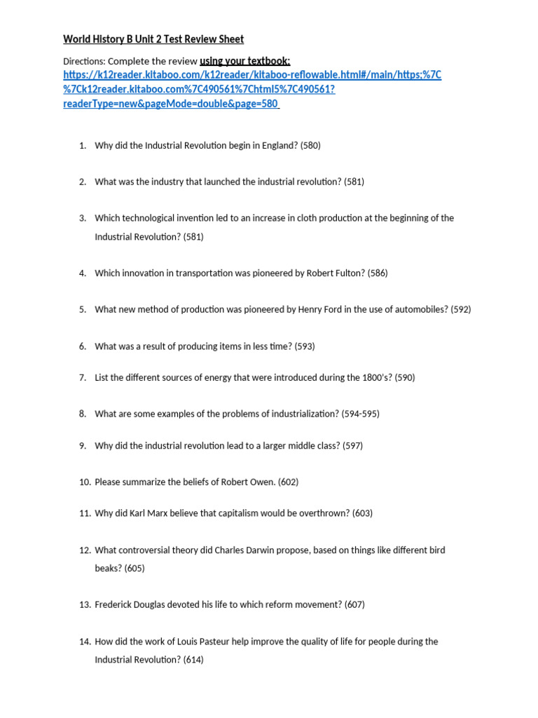 World History B Unit 2 Assessment Review | PDF