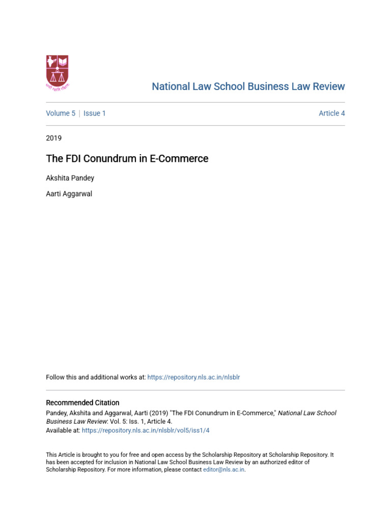 The FDI Conundrum in E-Commerce | PDF | E Commerce | Business Economics