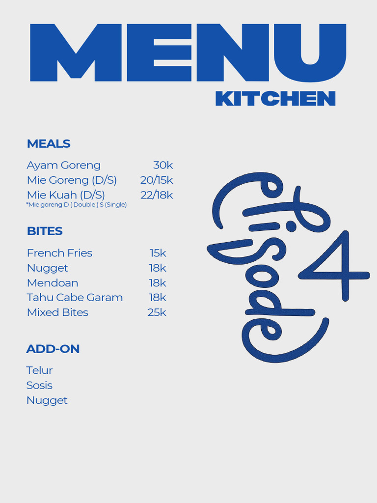 Kitchen Menu | PDF