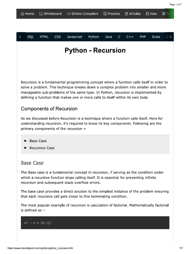 Recursion | PDF
