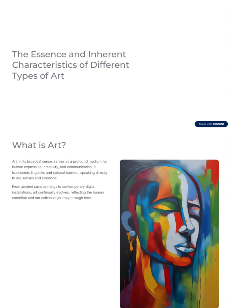The Essence and Inherent Characteristics of Different Types of Art ...