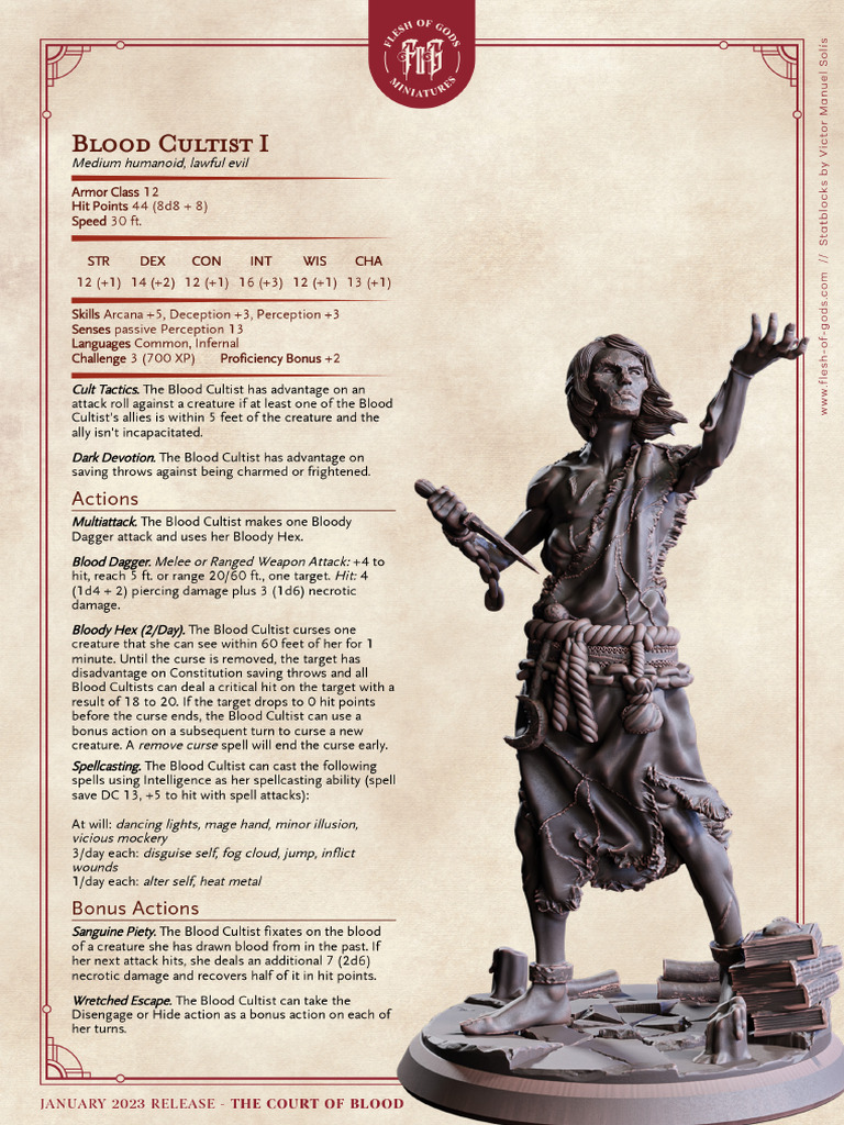 2301 Stat Blocks Blood Cultist 01 | PDF