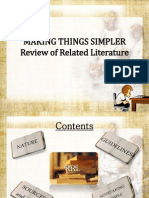 Making Things Simpler Review of Related Literature