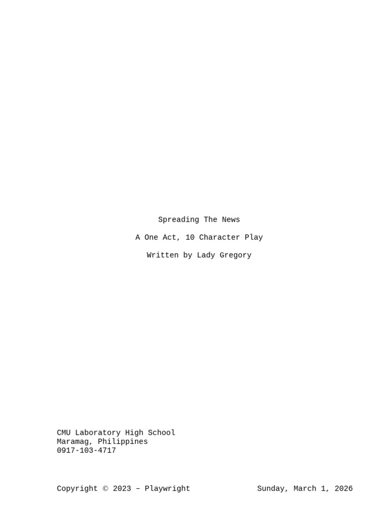 Spreading The News | PDF