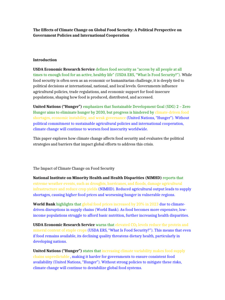 Climate Change Food Security | PDF | Food Security | Hunger