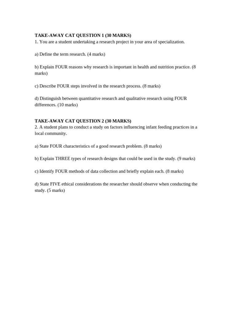 Research Methods CAT | PDF
