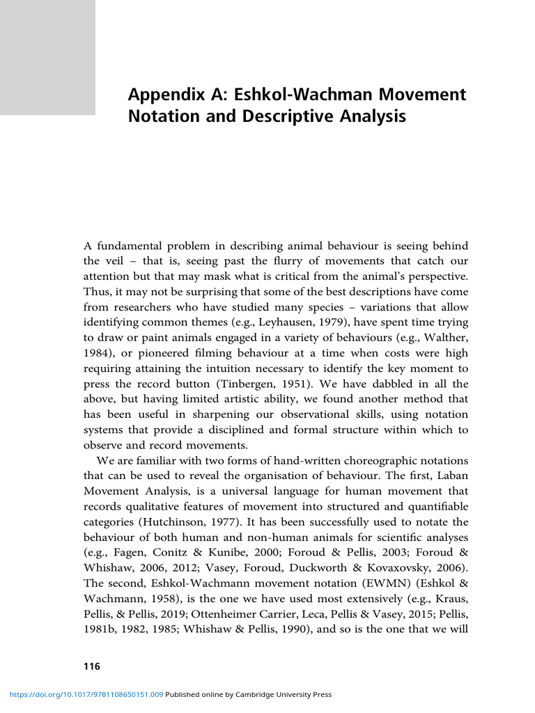 Eshkol Wachman Movement Notation and Descriptive Analysis | PDF ...