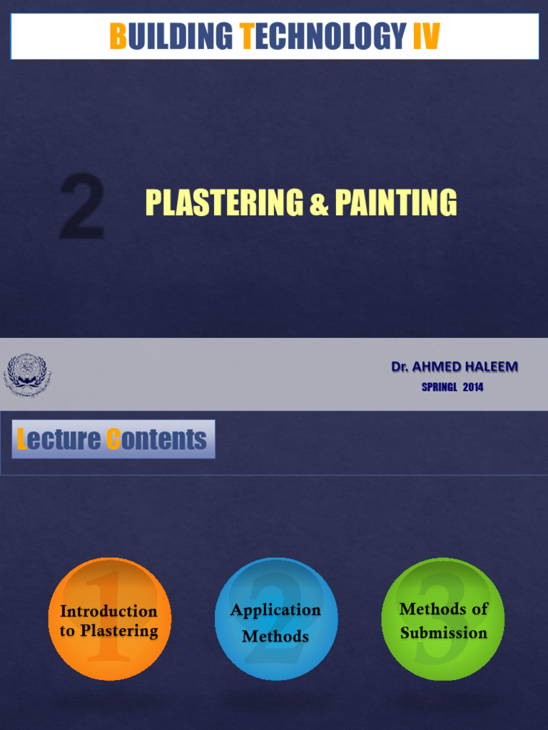 02-Lecture - Plaster & Paint | PDF | Plaster | Building Materials