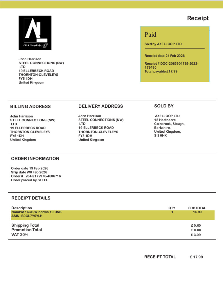 Invoice Steel | PDF