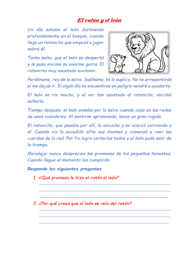 El Ratón y El León | PDF