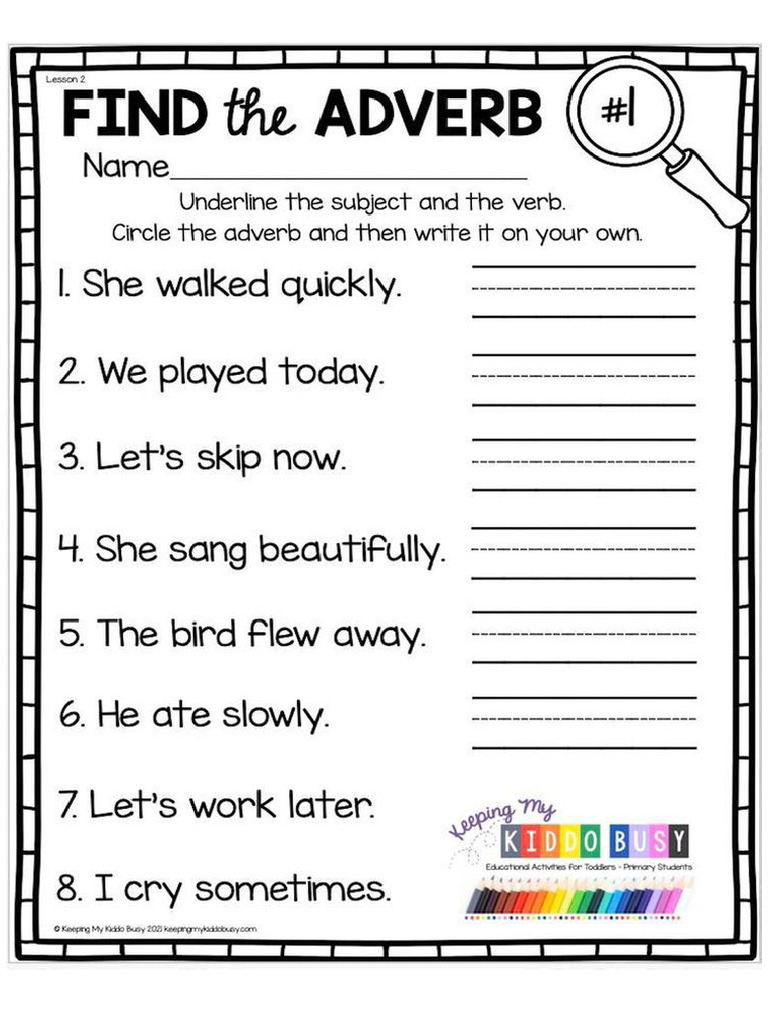 Adverbs Rhyming and Alliteration Worksheet | PDF