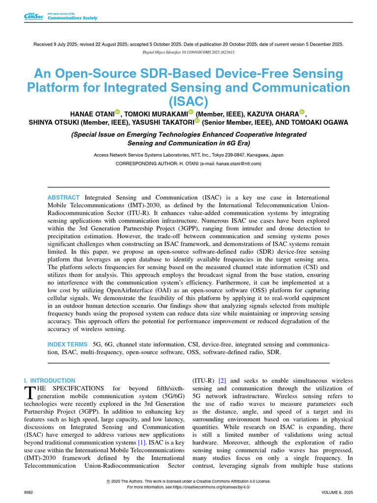 2025 Otani Open-Source SDR-Based Device-Free Sens Platf-IsAC | PDF ...
