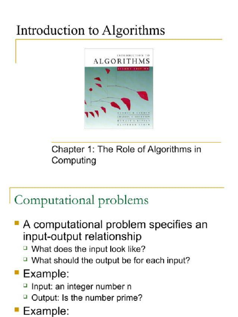 Role of Algorithm in Computing | PDF