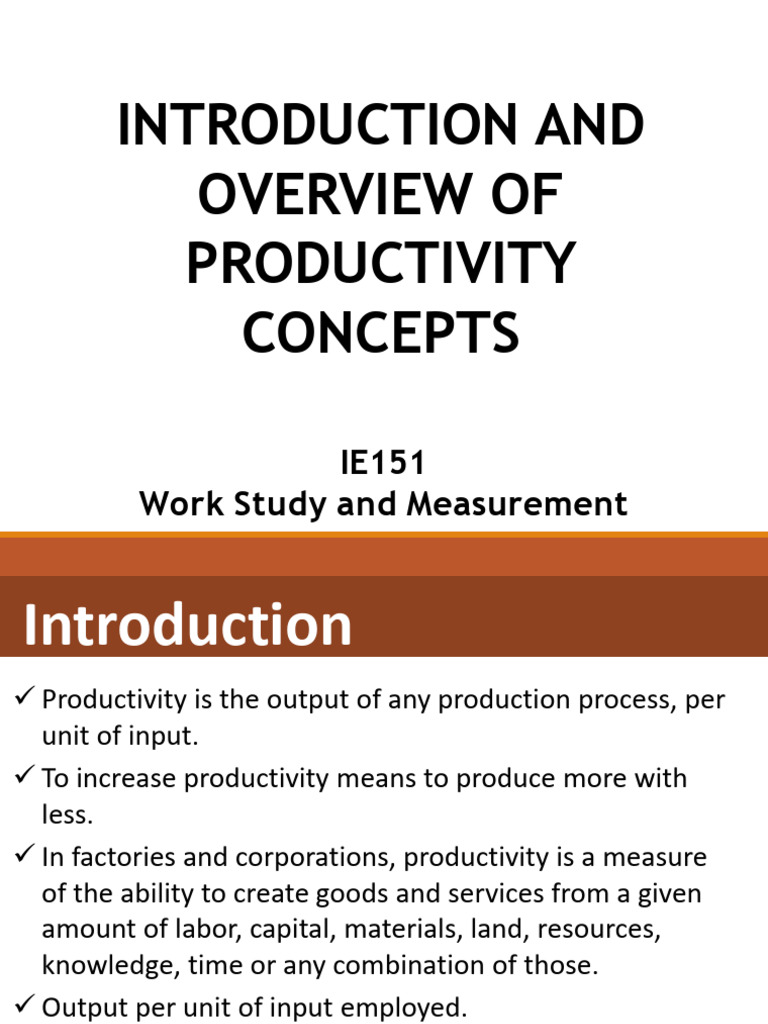 Lecture-2-Productivity Concept | PDF | Factors Of Production | Economies