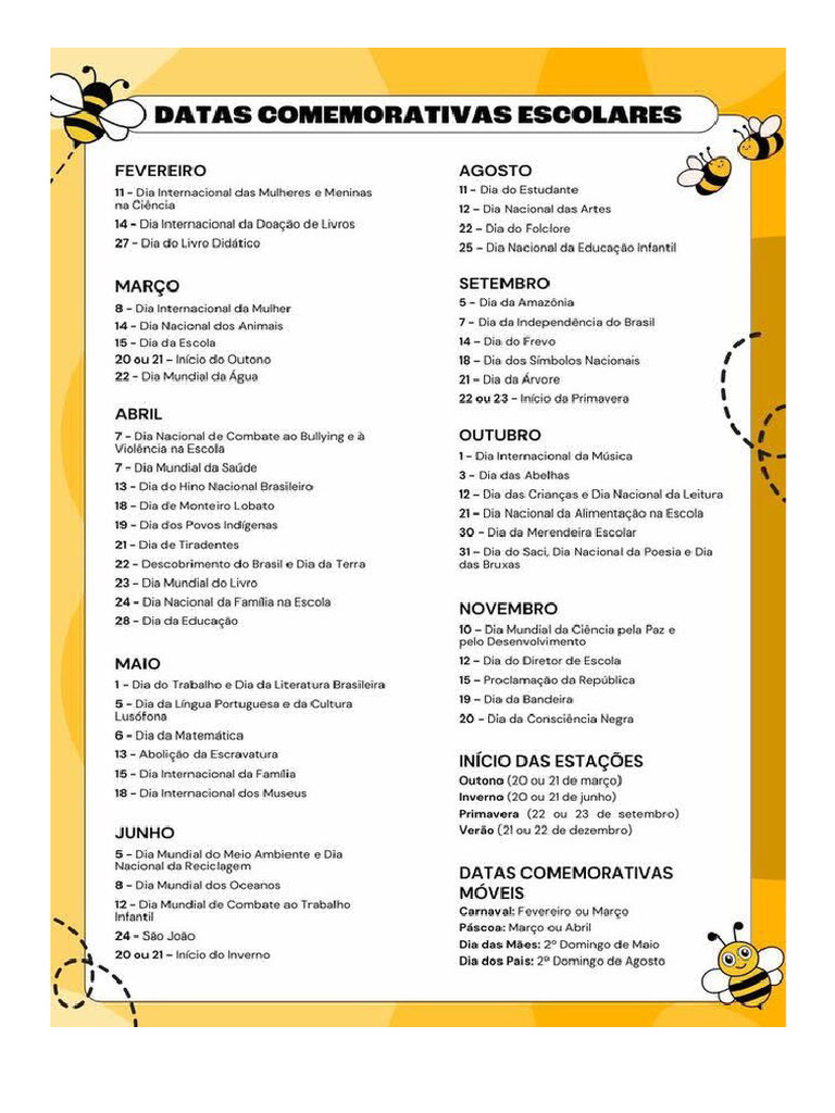 Datas Comemorativas - 2026 | PDF