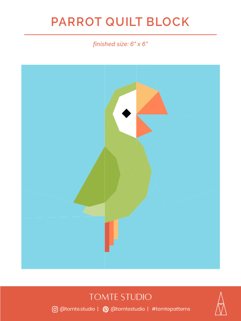 Parrot Quilt Block: Tomte Studio | PDF | Seam (Sewing) | Chess Openings
