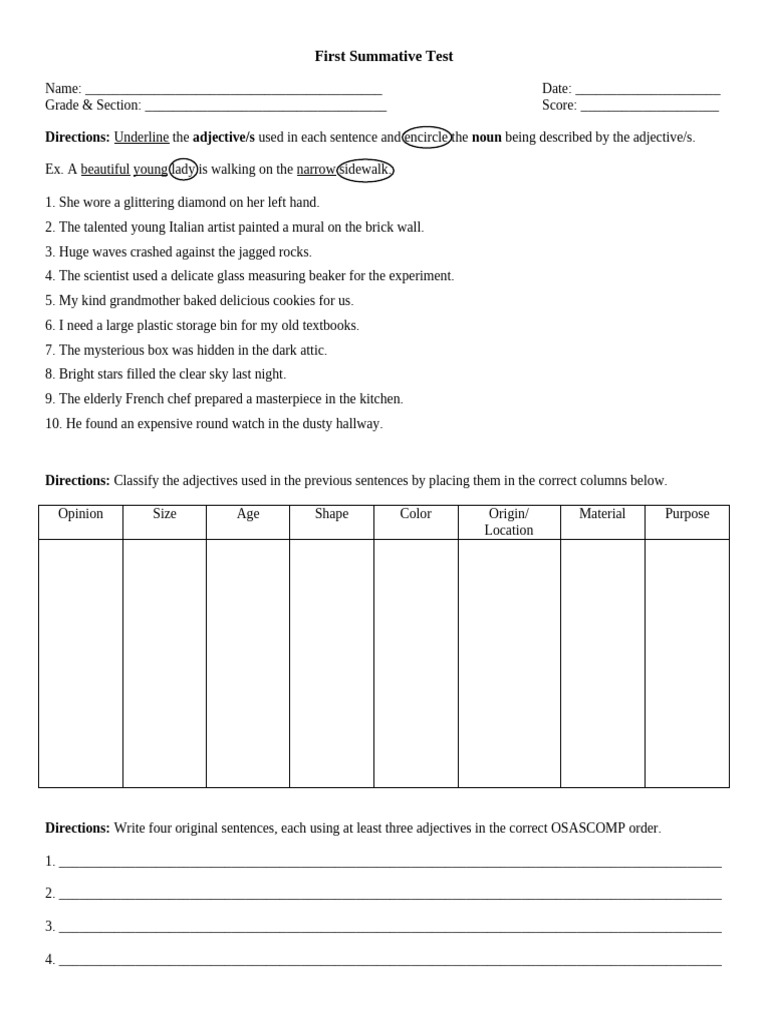 First Summative Test G9 | PDF
