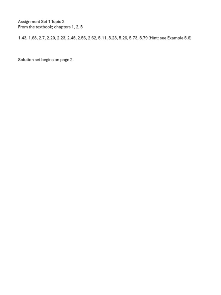 Assignment Set 1 Topic 2 | PDF