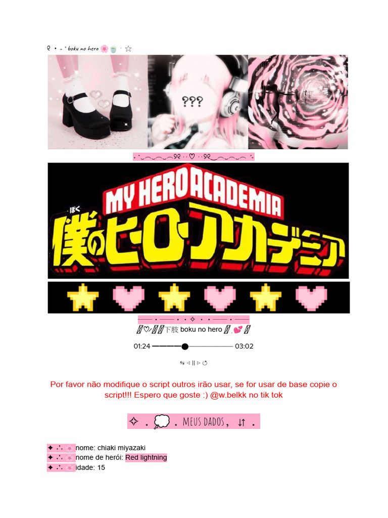 !? Base Script Boku No Hero | PDF | Eletricidade | Relâmpago