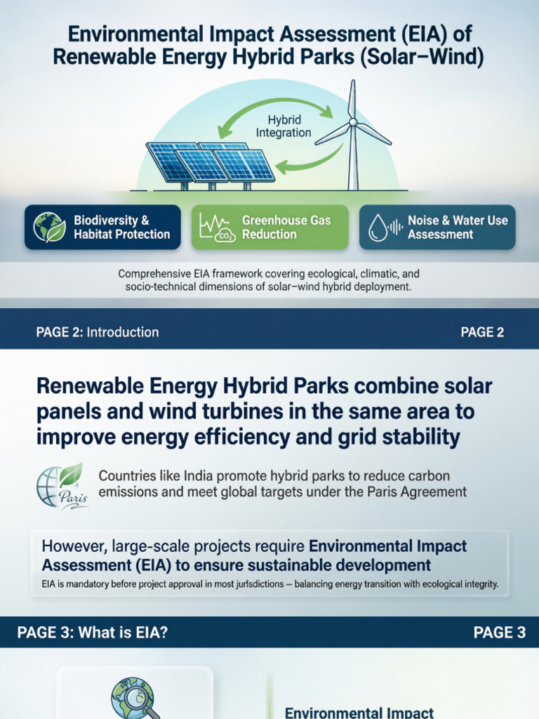 Environmental Impact Assessment EIA of Renewable Energy Hybrid Parks ...