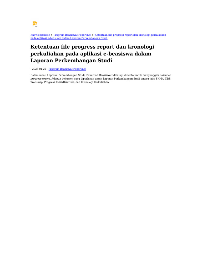 Ketentuan File Progress Report Dan Kronologi Perkuliahan Pada Aplikasi ...