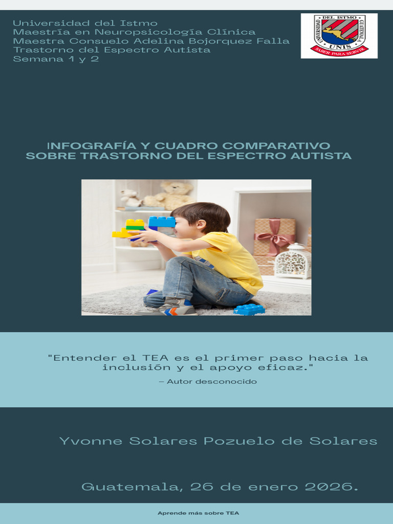Infografía y Cuadro Comparativo de Trastorno Del Espectro Autista | PDF ...