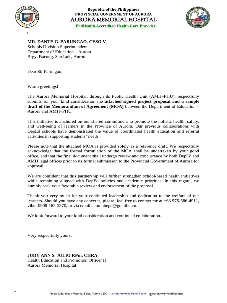 Letter To Deped | PDF