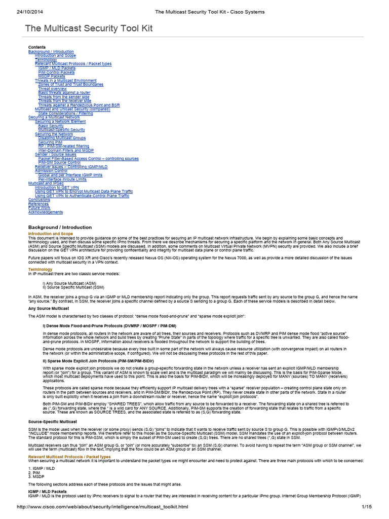 The Multicast Security Tool Kit - Cisco Systems | PDF | Computer ...