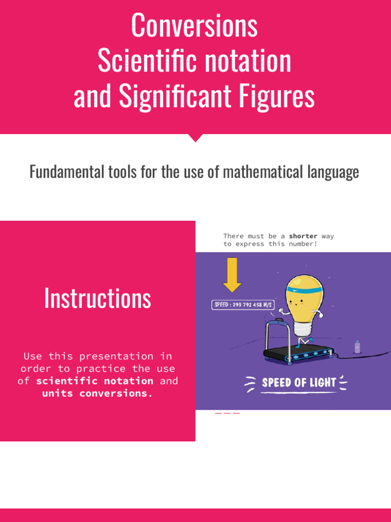 Conversions, Scientific notation and Significant figures | PDF ...