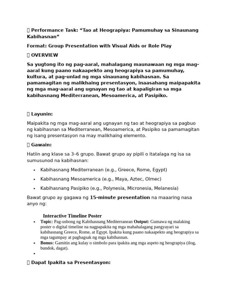 ? Performance Task in Ap8 | PDF