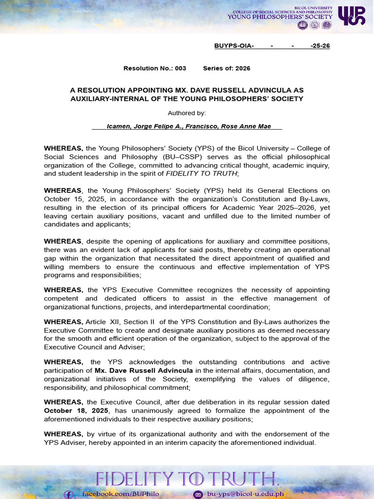 Final Copy - Resolution No.-03-s.2026 | PDF | Justice | Crime & Violence