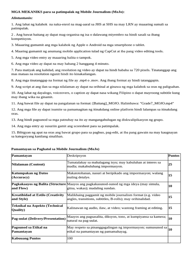 Mobile Journalism Mechanics | PDF