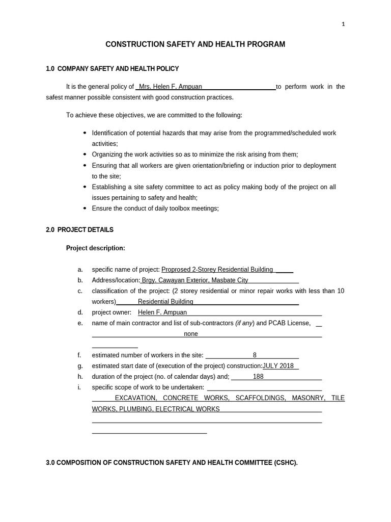 Residential Csh Program - Kuya Chok | PDF