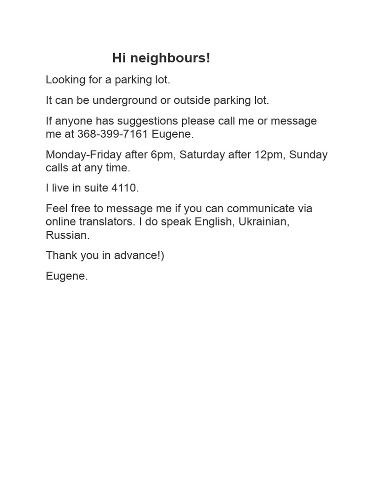 Parking | PDF