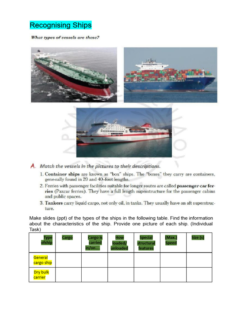 Recognising Ship | PDF