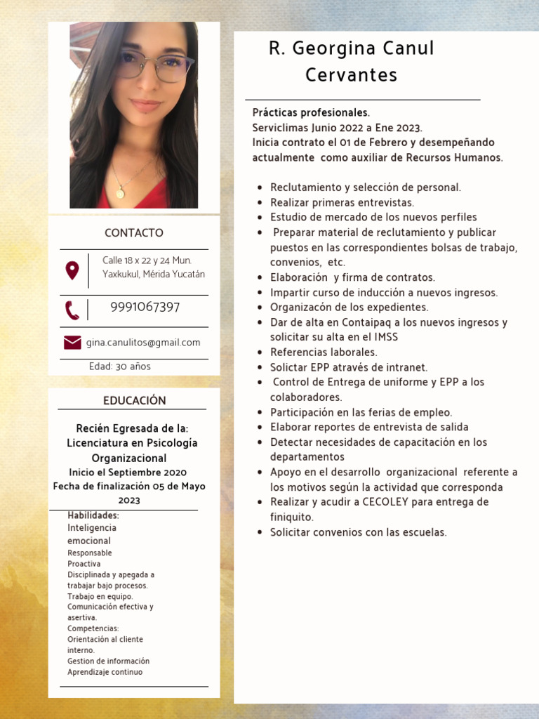CV Rosa Georgina Canul Actualizado | PDF | Gestión de recursos humanos ...