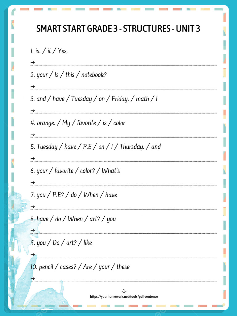 Smart Start Grade 3 - Structures - Unit 3 | PDF