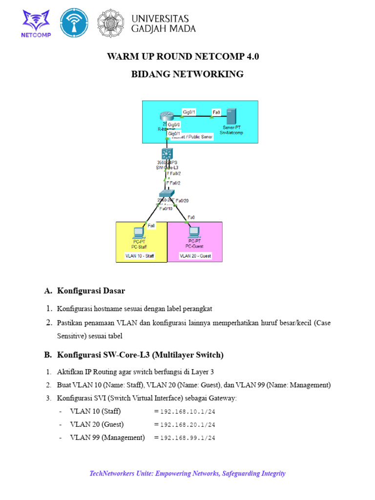 Soal WARMUP Netcomp 4.0 - Bidang Networking | PDF