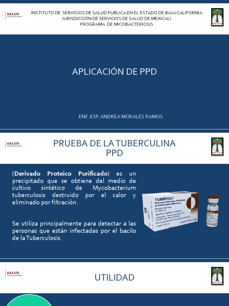 Presentacion Aplicaci N de PPD | PDF | Tuberculosis | Mycobacterium