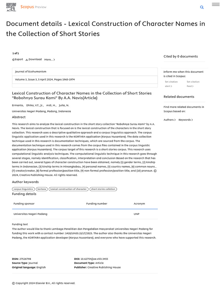 (Preview) (4) Lexical Construction of Character Names in The Collection ...