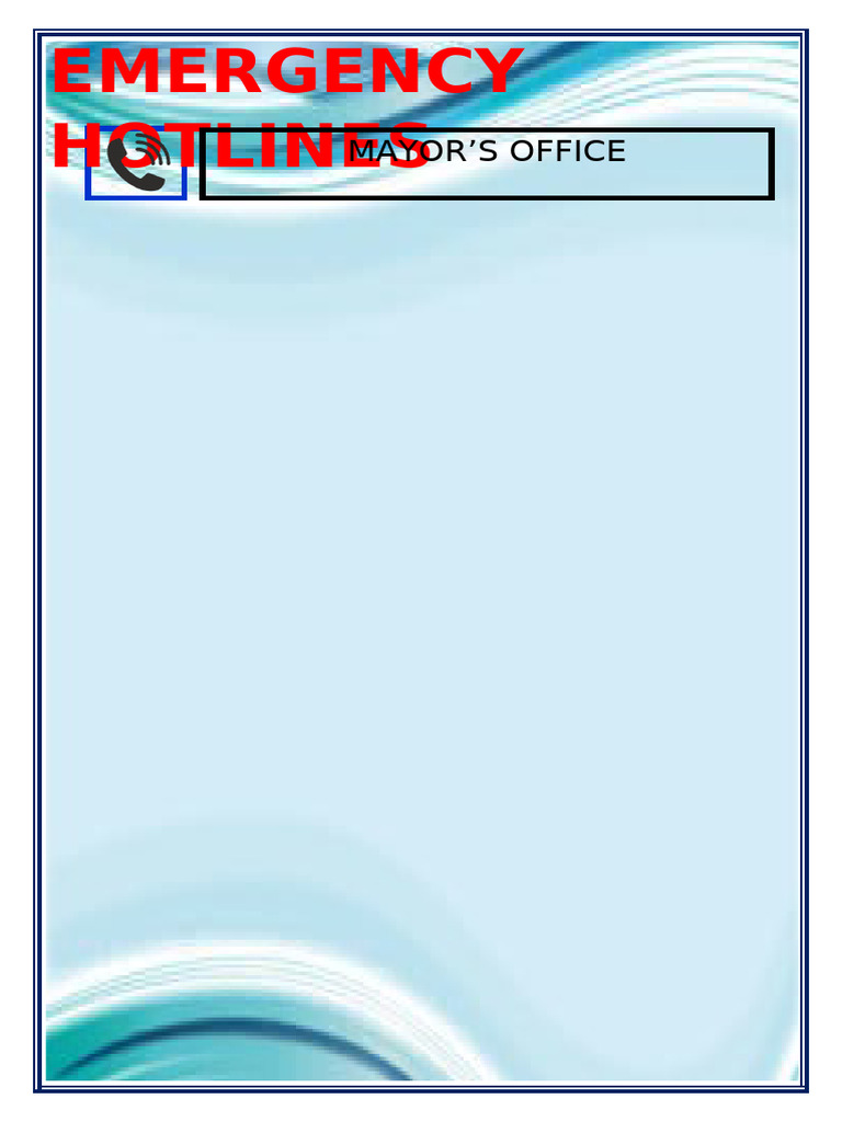 Emergency Hotlines Mga | PDF