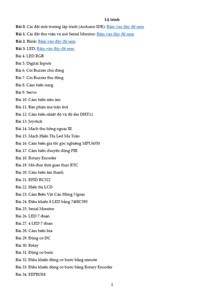 Lap Trinh Arduino Co Ban | PDF