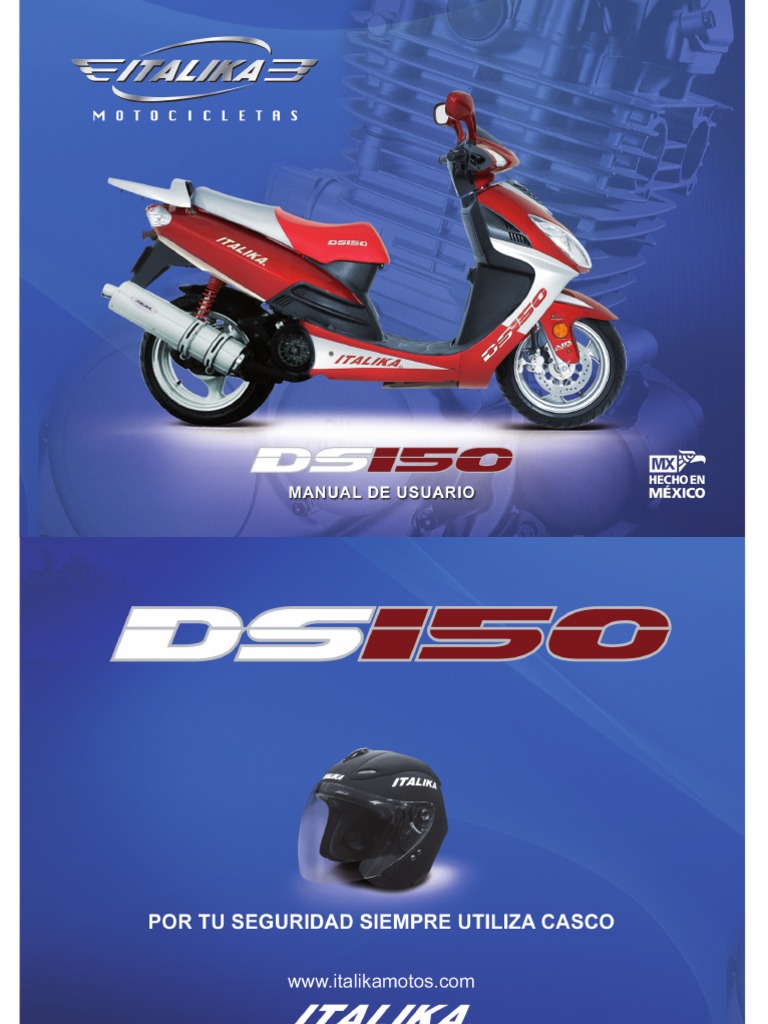 Manual de Usuario Motoneta Italika DS150 | PDF | Motocicleta | Acelerador