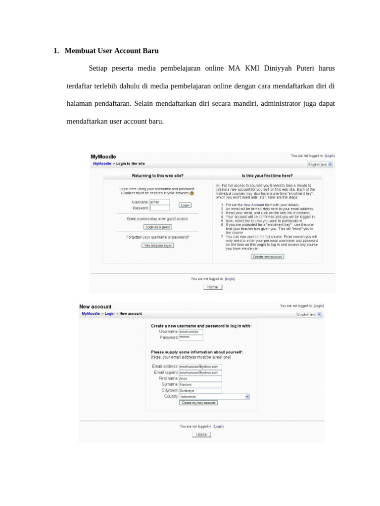 Membuat User Account Baru | PDF