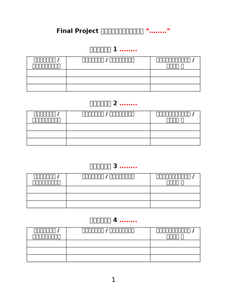 Final Project Template-บทละคร | PDF