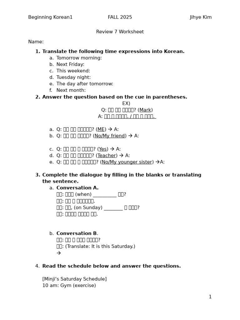 Review 7 Worksheet | PDF